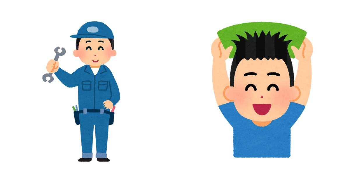 ガレージでドライアイスブラストのアース(接地)を確認するイラスト