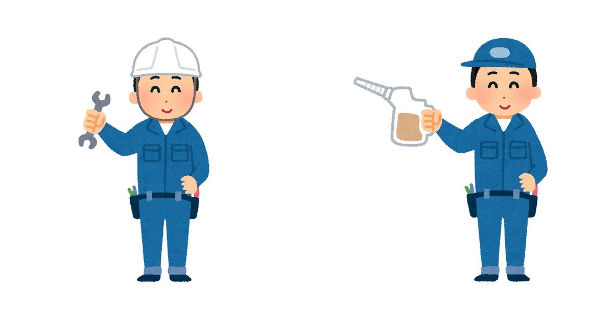 整備士が車のエンジンルームを点検するイラスト（ディーゼル整備後のトラブルを解説する記事のアイキャッチ）